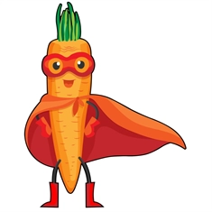 Superhero Carrot Classroom Vegetable Transparent Sticker